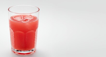 Refreshing Red Juice with Ice in Glass