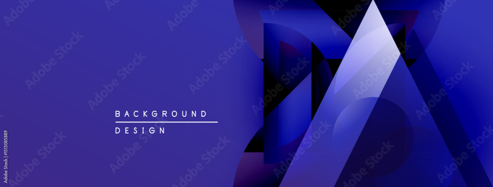 Leinwandbilder Abstract geometric shapes create dynamic blue gradient background. Modern design elements suggest technology, innovation. Minimalist aesthetic.