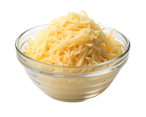 Grated Cheese in Small Glass Bowl