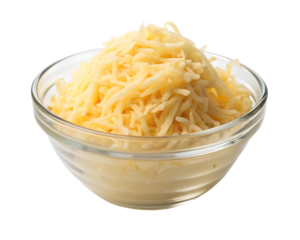 Grated Cheese in Small Glass Bowl