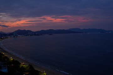  pink sunset over the sea