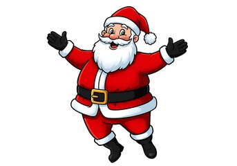 Cheerful santa claus character illustration.