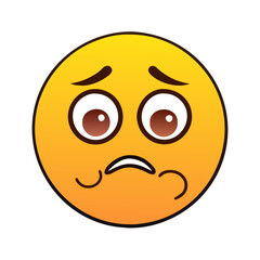 Fototapeta premium Worried emoji Face reactions 