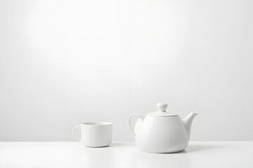 Fototapeta premium white porcelain tea pot