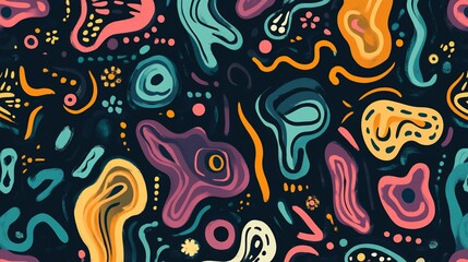 Fototapeta premium Whimsical Watercolor Shapes: A playful and expressive abstract design