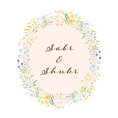 beautiful little floral wreath for quotes or wedding background