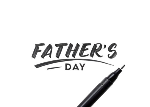 Father's Day Bold Handwritten Text with Pen Design