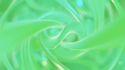 渦を巻く有機的な曲線のガラスのアブストラクト - グリーン