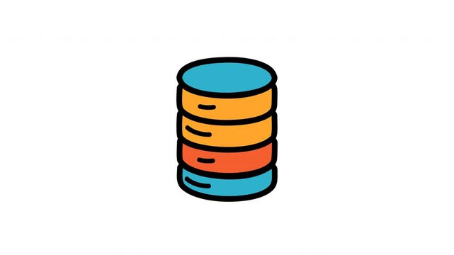 Stylized database icon suitable for tech presentations. Can be used as a logo or graphic element in reports and infographics.