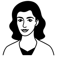 A women with Line Art on White Background