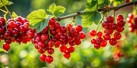 Minimalist Red Currant Harvest: Fresh Berries, Vegetarian Food, Healthy Eating