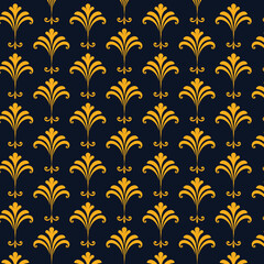 seamless pattern with golden flowers