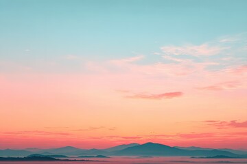 Obraz premium Pastel Sunrise Over Mountains