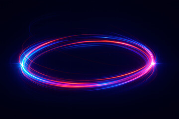 Circulo abstracto y colorido con destellos brillantes sobre fondo oscuro. Diseño digital, temática de fiesta nocturna, aspecto futurista. Partículas brillantes y efecto de luz festiva	
