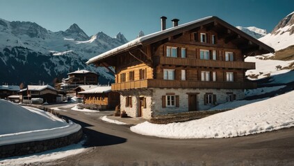 Petrol dessert swiss alpine chalet