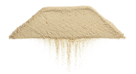 Isolated Pile of Light Brown Sand with Falling Grains