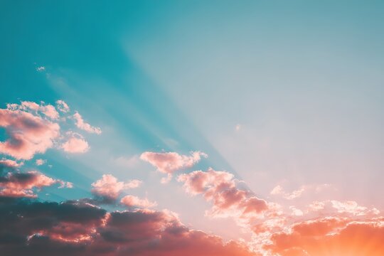 Sunset Sky With Vibrant Colors And Clouds
