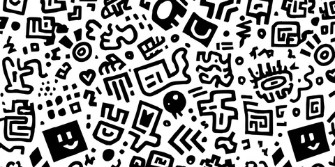 Abstract Black And White Pattern Design