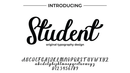 Student Font Stylish brush painted an uppercase vector letters, alphabet, typeface