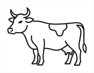 Fototapeta premium Cow line art illustration for design templates.