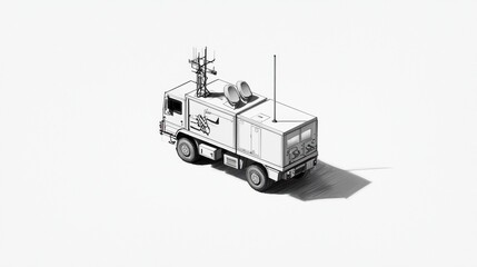 Fototapeta premium Emergency communication vehicle designed for rapid deployment in disaster relief efforts