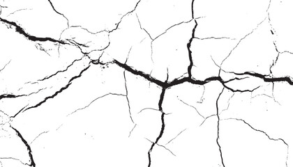 Distressed cracked ground texture illustration. Vector grunge surface damage style. Abstract fissures in dry earth texture for graphic use.
