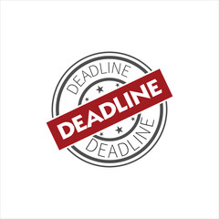 Fototapeta premium Urgent Deadline Stamp Graphic Red Grey Stars White Background Business Concept