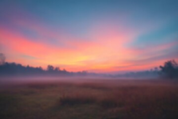 Obraz premium Misty Sunrise Landscape With Soft Colors