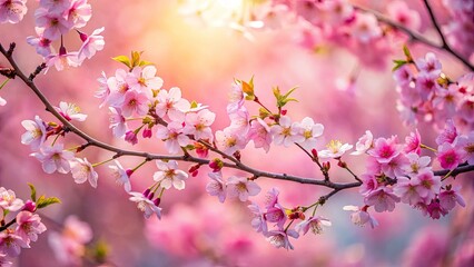 Pink Cherry Blossom Branches, Spring Blossom Photography, Soft Pink Background, Floral Wallpaper, Nature Photography,  Delicate Branches, Beautiful Cherry Blossoms