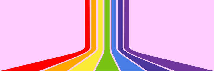 abstract background with rainbow groovy wavy line design