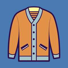 cardigan vector illustration, isolated on white background