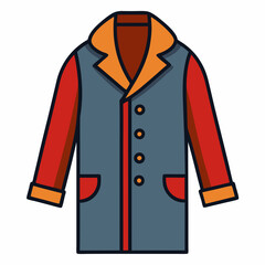 coat vector illustration, isolated on white background