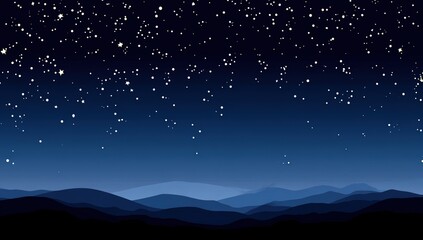 Night Sky Over Pixelated Mountains