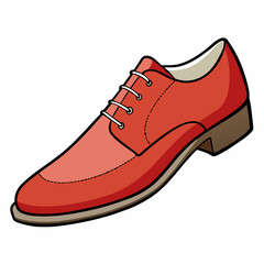 dress leather shoes vector illustration, isolated on white background