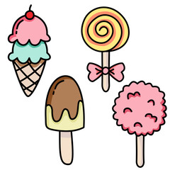 sweet desert icon set