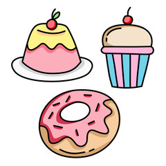 vector illustration of dessert 