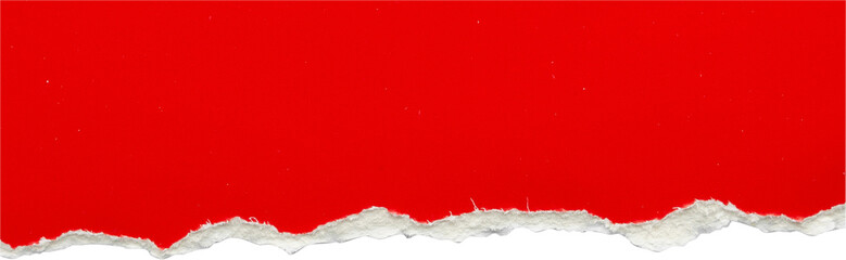 Red ripped paper torn edges strips isolated on black background