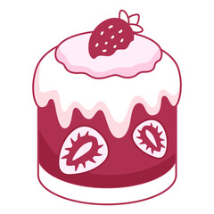 Vector illustration of a berry cream cake