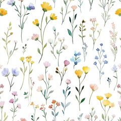 Beautiful Floral Watercolor Seamless Pattern
