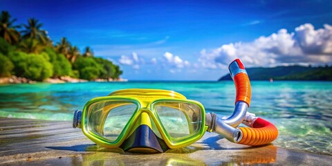 Snorkeling Gear, Underwater Adventure, Ocean Exploration, Summer Vacation, Tropical Paradise, Beach Diving, Coral Reef, Aquatic Life, Snorkel Mask, Snorkel Set, Underwater Photography