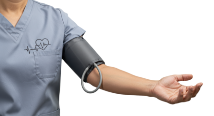 Isolated Arm with Blood Pressure Cuff Medical Examination