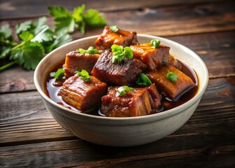 Southeast Asian Braised Pork Belly Recipe: Delicious White Bowl Photo