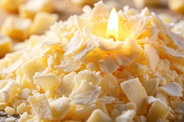 Soy Wax Flakes Close Up: Organic Candle Making Ingredients