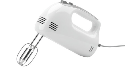 Isolated White Handheld Electric Mixer with Beaters