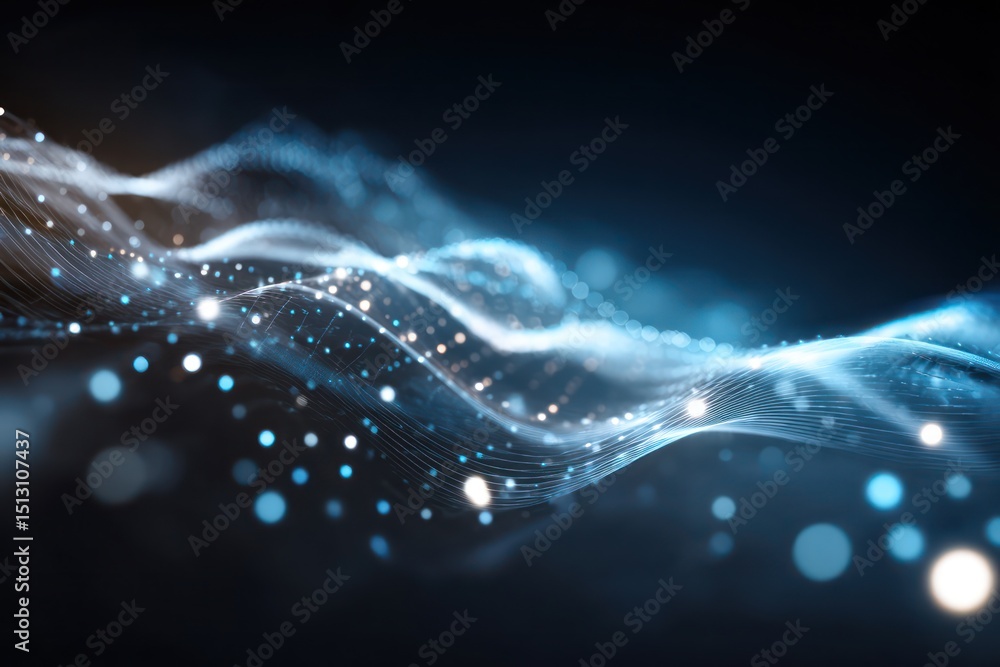 Aufkleber digital illustration of flowing light data streams representing the future of technology.