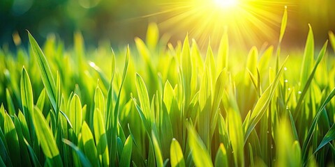Spring Green Grass Texture, Sunny Day Minimalist Photography - High Resolution Stock Photo