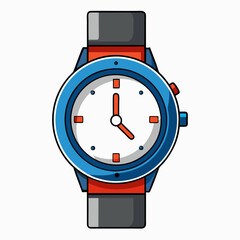 watch vector illustration, isolated on white background