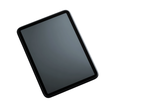Dark Gray Tablet on Transparent Background, PNG