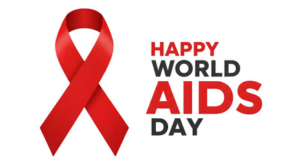 Happy World AIDS Day: Red Ribbon Symbol of Hope and Awareness
