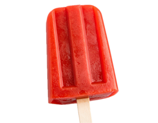 Red popsicle ice cream isolated on transparent background